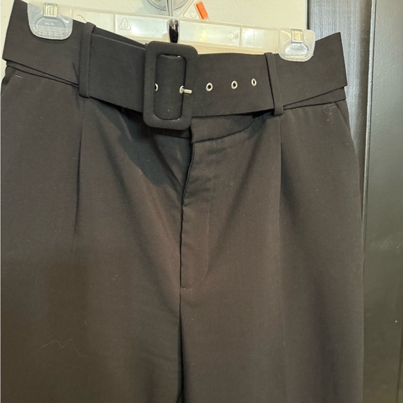 ZARA HIGH-WAISTED PANTS WITH FABRIC-COVERED BELT - Picture 2 of 8